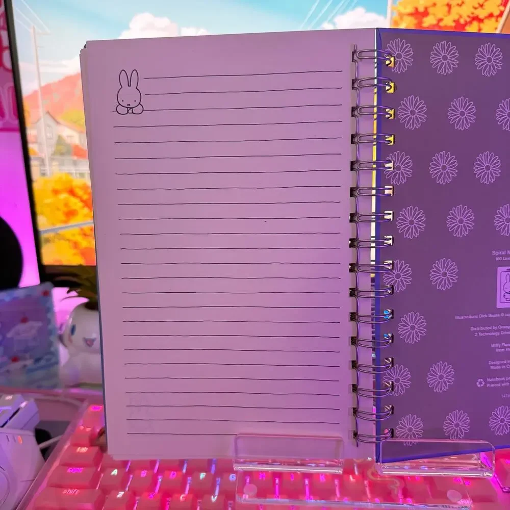 Miffy Spiral Notebook Journal Set w/ Pen Stickers Tabs Blue Flowers Kawaii 2025